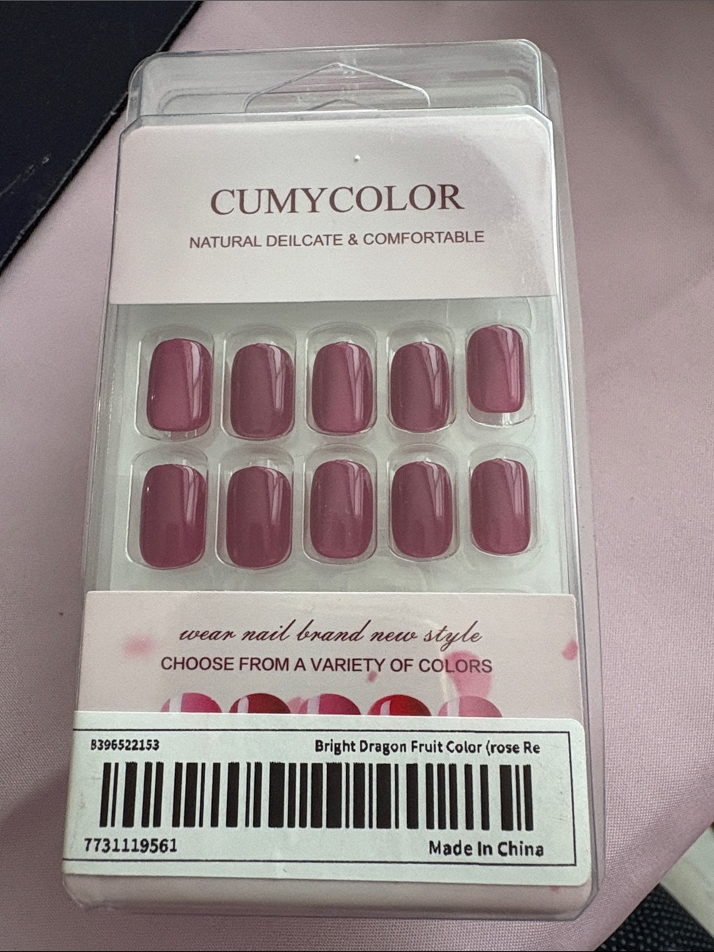 Press on Nails Short Pink Square Oval